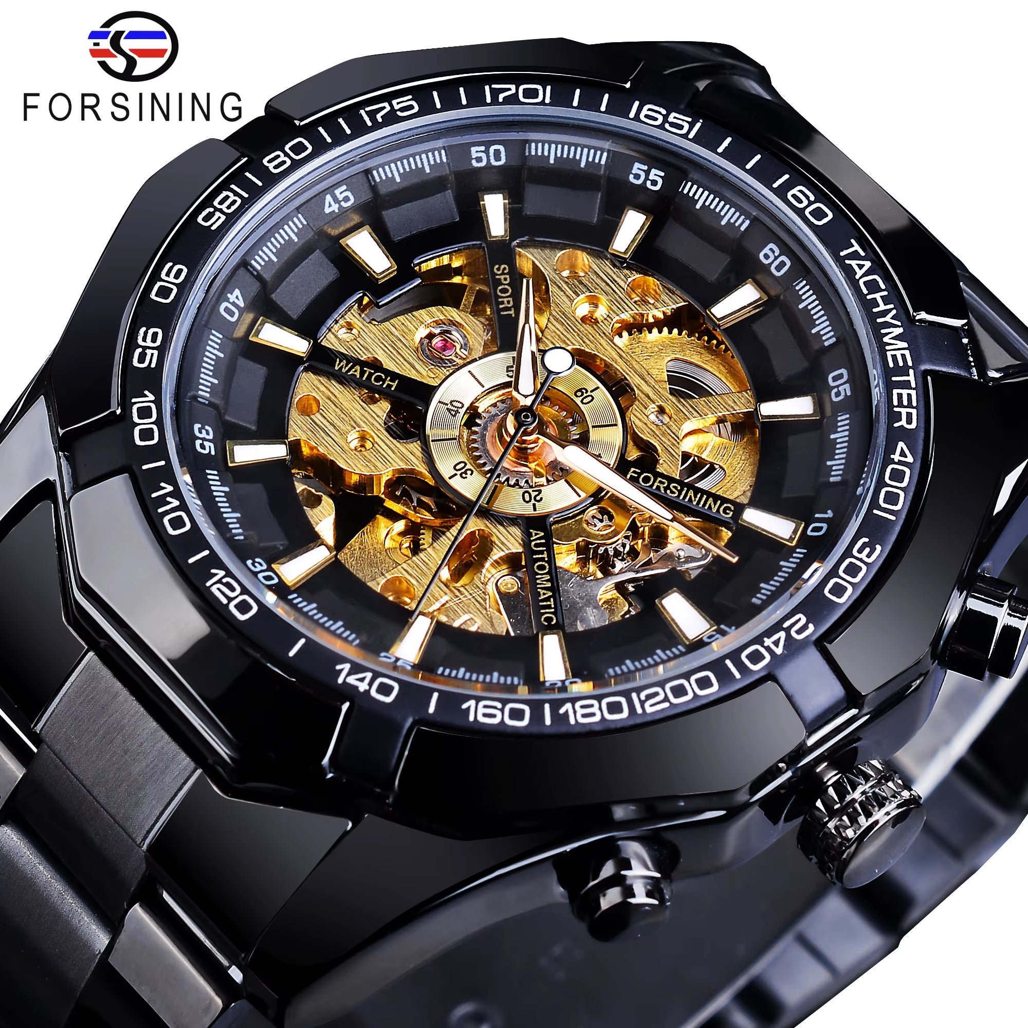 2025 Stainless Steel Waterproof Mens Skeleton Watches Top Brand Luxury Transparent Mechanical Sport Male Wrist Watches