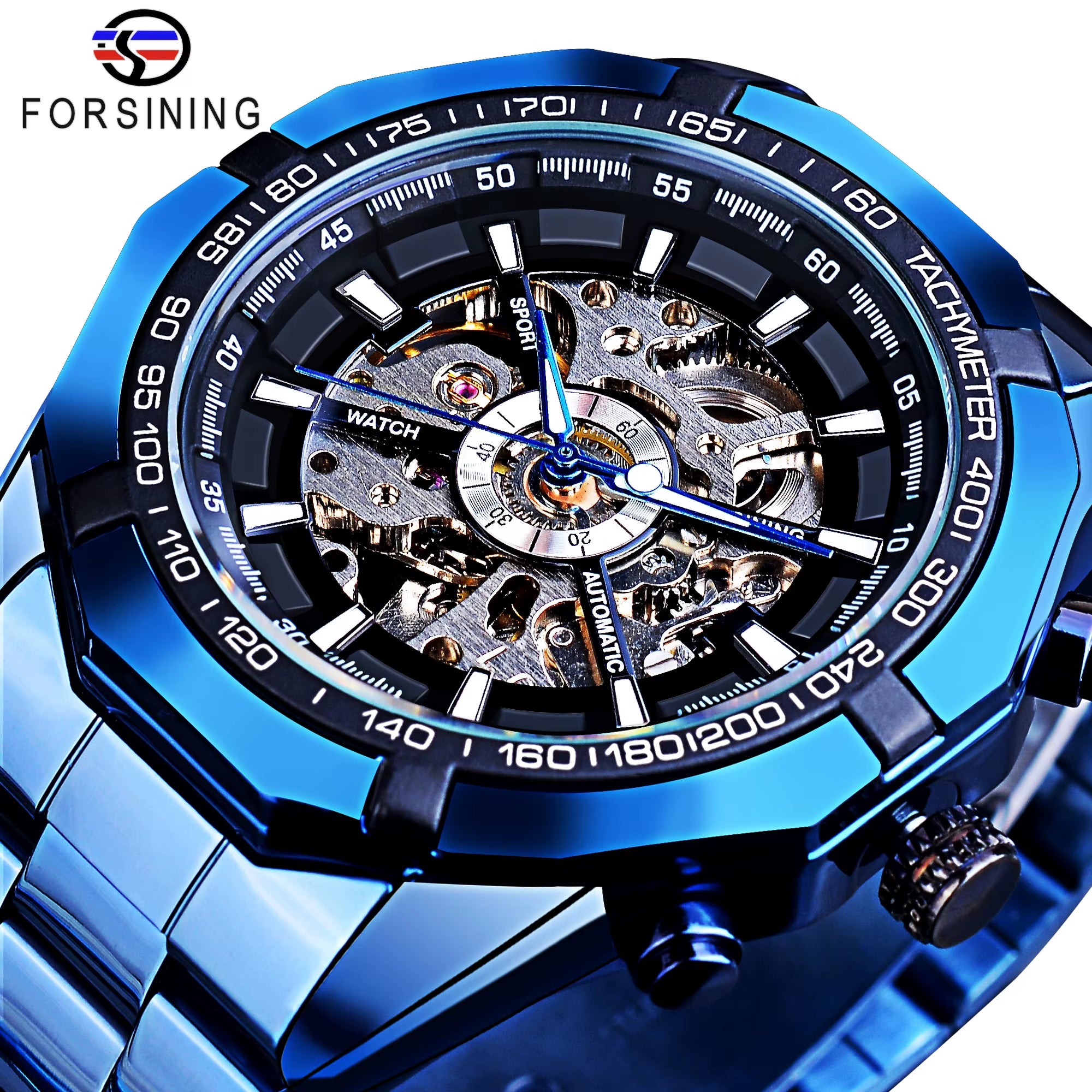 2025 Stainless Steel Waterproof Mens Skeleton Watches Top Brand Luxury Transparent Mechanical Sport Male Wrist Watches