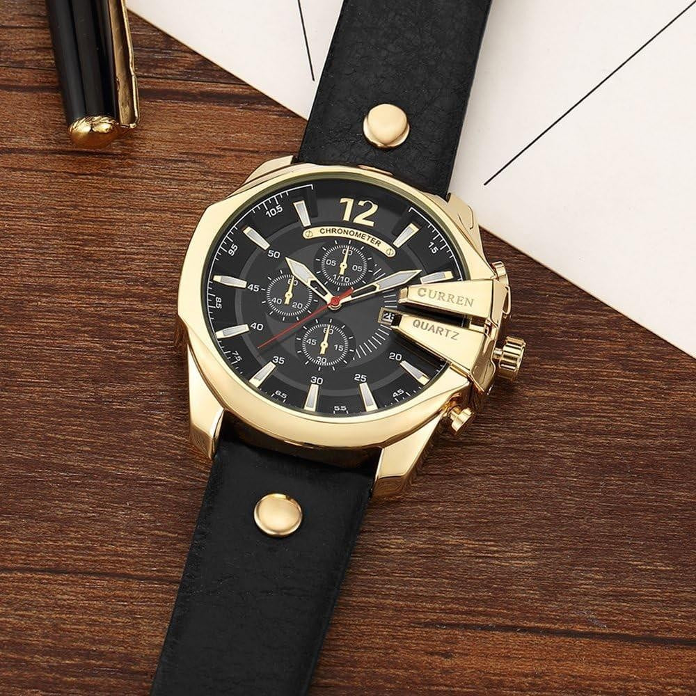 Reloj Relogio Para Hombre Elegante De Cuarzo Relojes Fino De Caballero Cuero