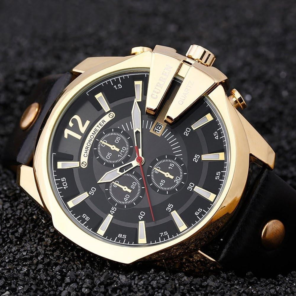 Reloj Relogio Para Hombre Elegante De Cuarzo Relojes Fino De Caballero Cuero