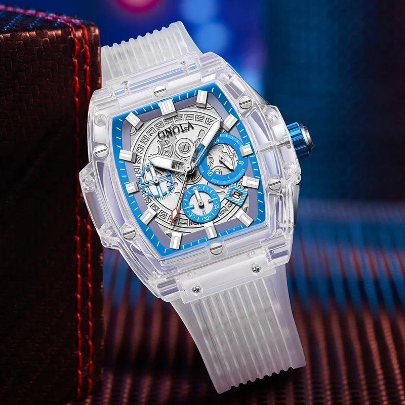 Fashion Watch Men and Women Brand  Luxury Transparent Plastic Waterproof Quartz Silicone Men Watches Relojes Para Hombre