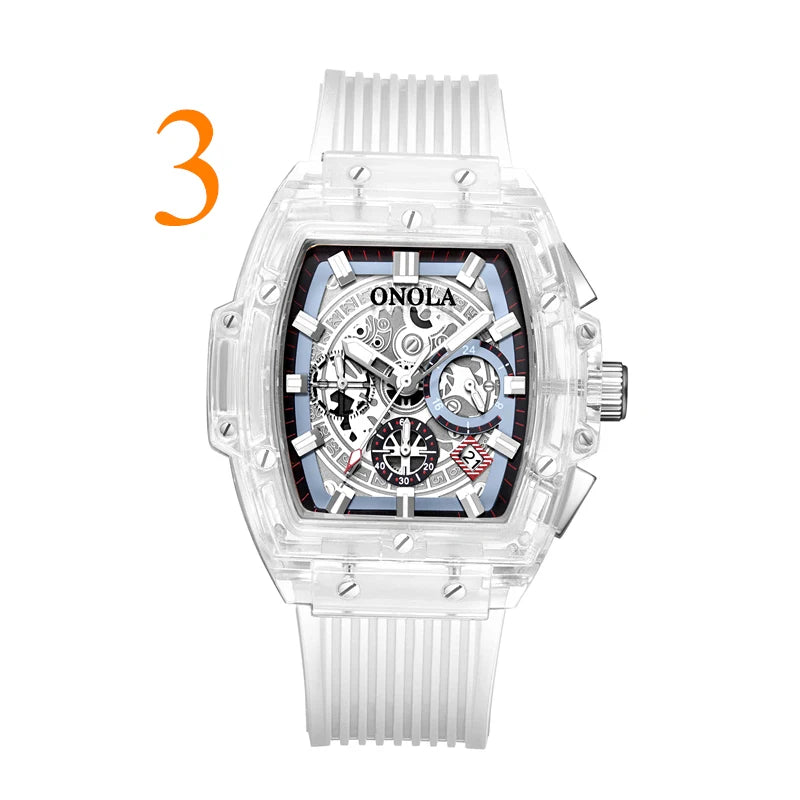 Fashion Watch Men and Women Brand  Luxury Transparent Plastic Waterproof Quartz Silicone Men Watches Relojes Para Hombre