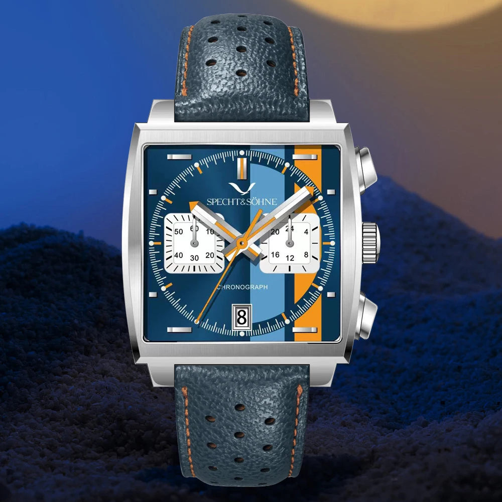 Relojes Hombre Specht & Söhne New Hot Watches Men Luxury Brand Male Japan VK64 Chronograph Trendy Sport Wristatch Waterproof