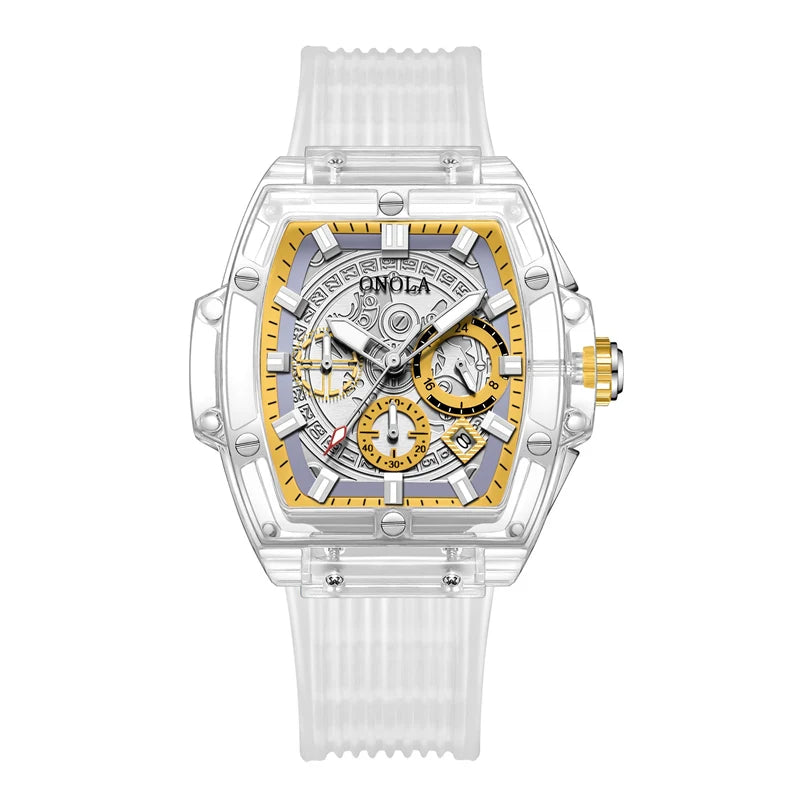 Fashion Watch Men and Women Brand  Luxury Transparent Plastic Waterproof Quartz Silicone Men Watches Relojes Para Hombre
