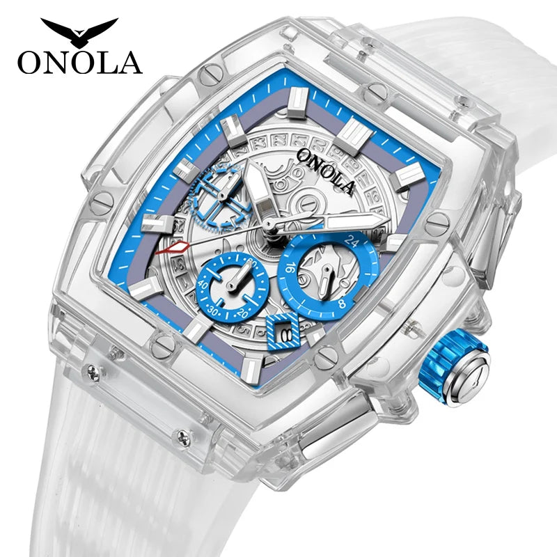Fashion Watch Men and Women Brand  Luxury Transparent Plastic Waterproof Quartz Silicone Men Watches Relojes Para Hombre