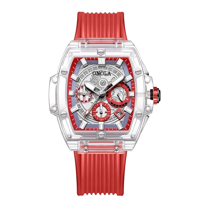 Fashion Watch Men and Women Brand  Luxury Transparent Plastic Waterproof Quartz Silicone Men Watches Relojes Para Hombre