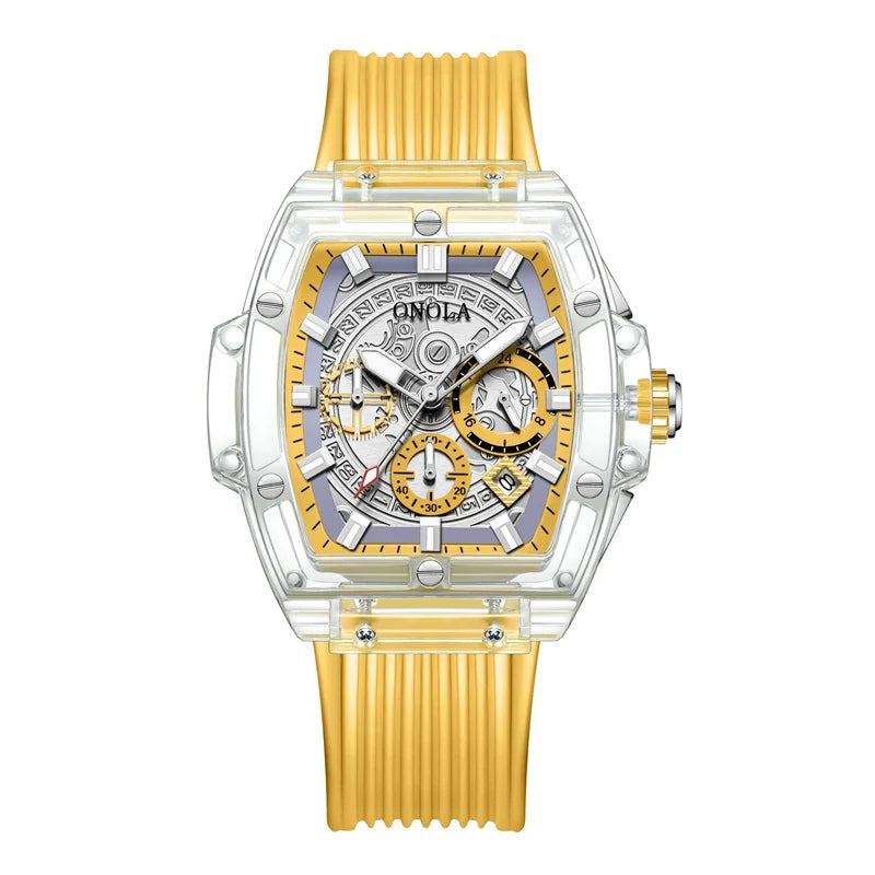 Fashion Watch Men and Women Brand  Luxury Transparent Plastic Waterproof Quartz Silicone Men Watches Relojes Para Hombre