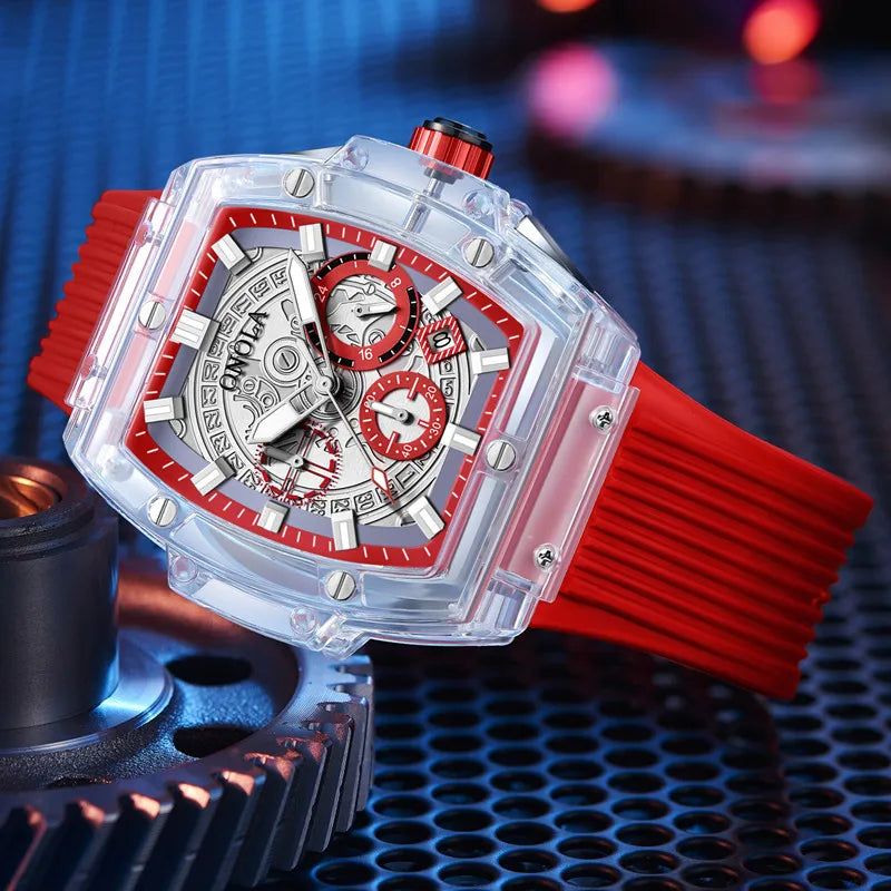 Fashion Watch Men and Women Brand  Luxury Transparent Plastic Waterproof Quartz Silicone Men Watches Relojes Para Hombre