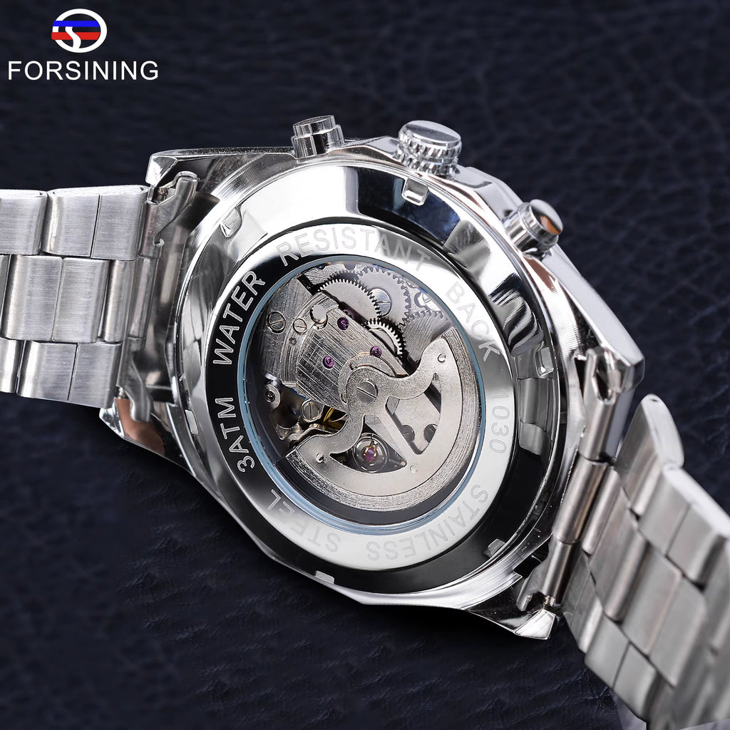 2025 Stainless Steel Waterproof Mens Skeleton Watches Top Brand Luxury Transparent Mechanical Sport Male Wrist Watches