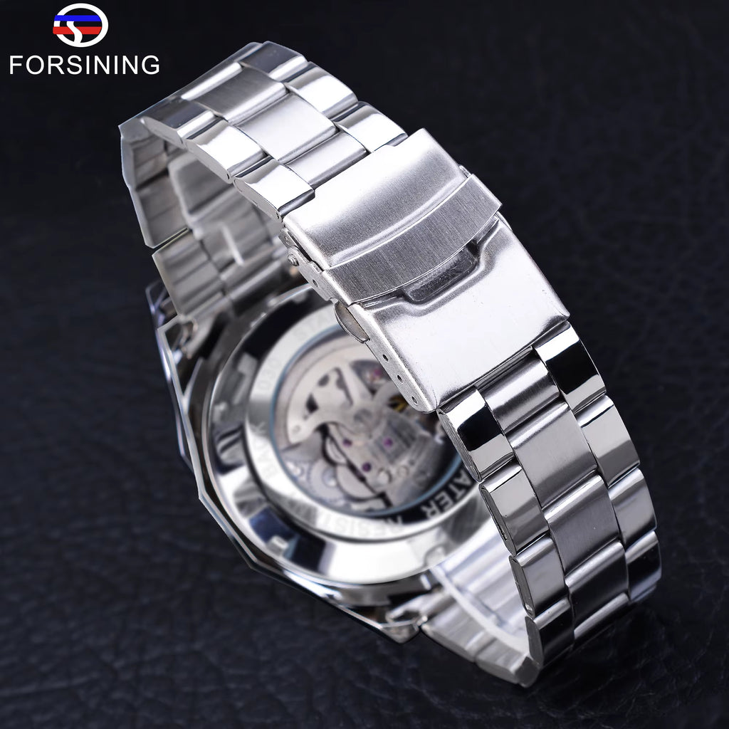2025 Stainless Steel Waterproof Mens Skeleton Watches Top Brand Luxury Transparent Mechanical Sport Male Wrist Watches