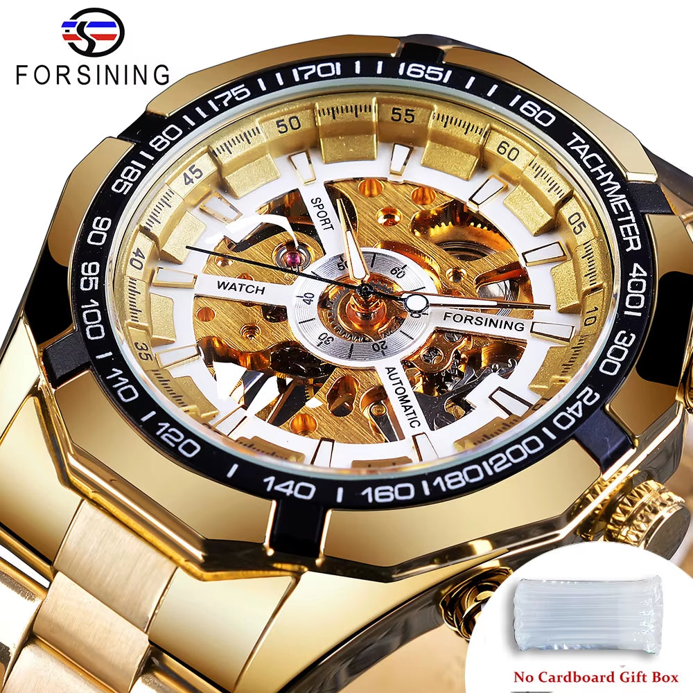 2025 Stainless Steel Waterproof Mens Skeleton Watches Top Brand Luxury Transparent Mechanical Sport Male Wrist Watches